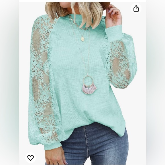 lace sleeve top - Picture 1 of 2